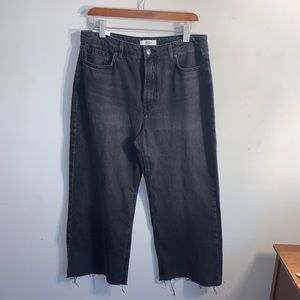 High Rise Wide Leg Cropped Jeans